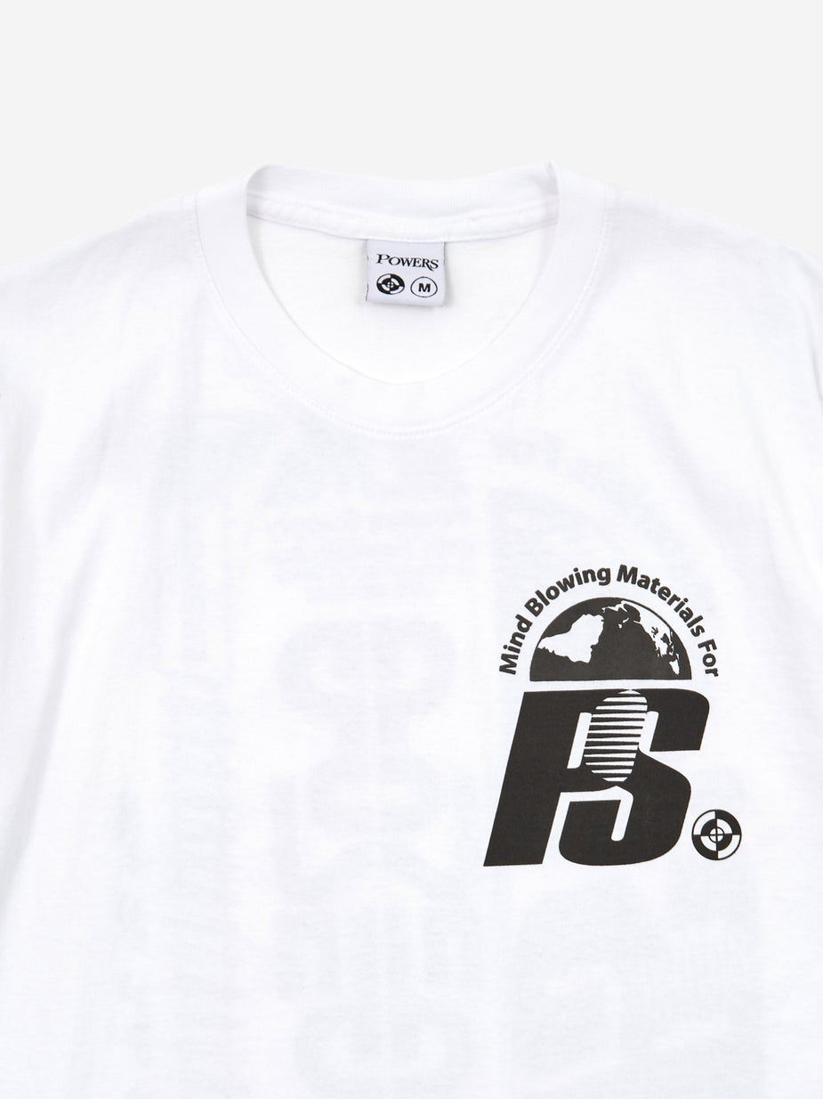 POWERS Powers Stacked Lockup Shortsleeve T-Shirt - White - White