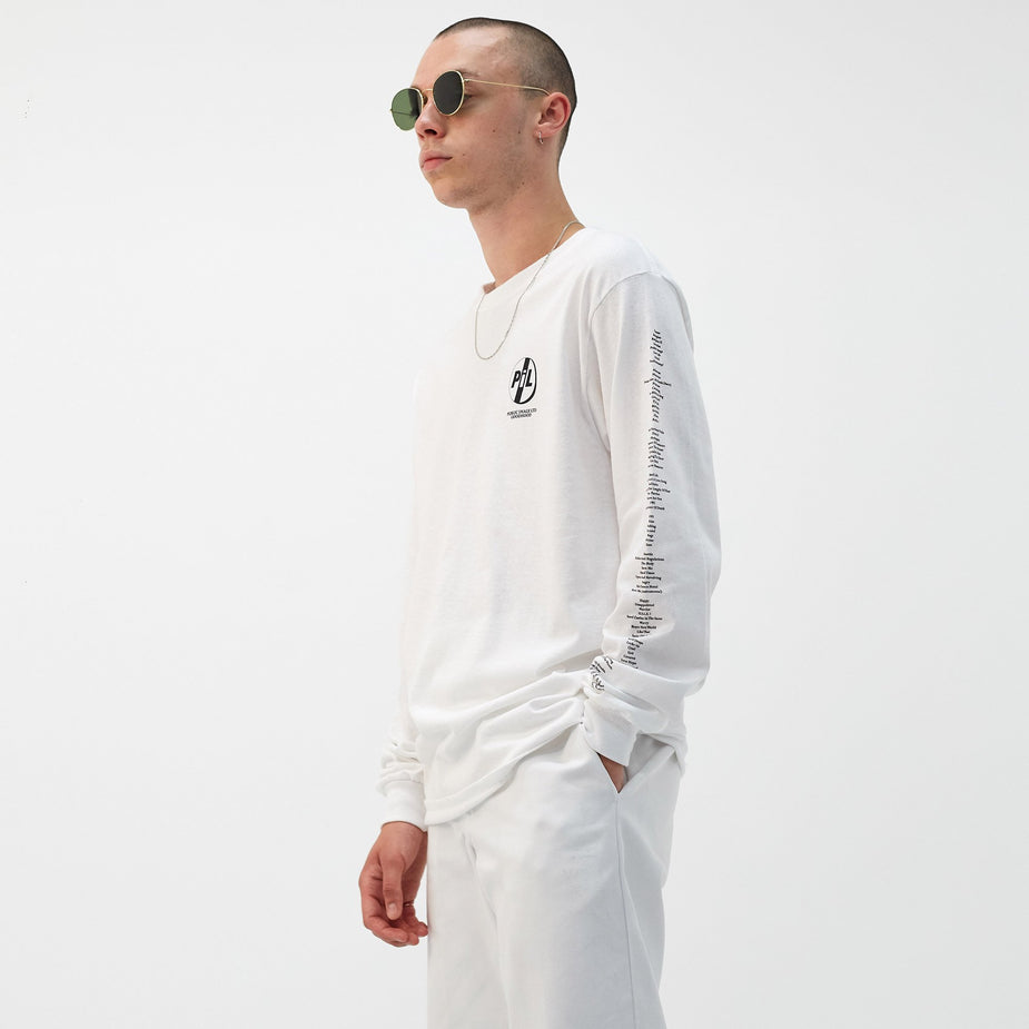 Goods By Goodhood Goodhood x Public Image Ltd Tracklist L/S T-Shirt - White - White