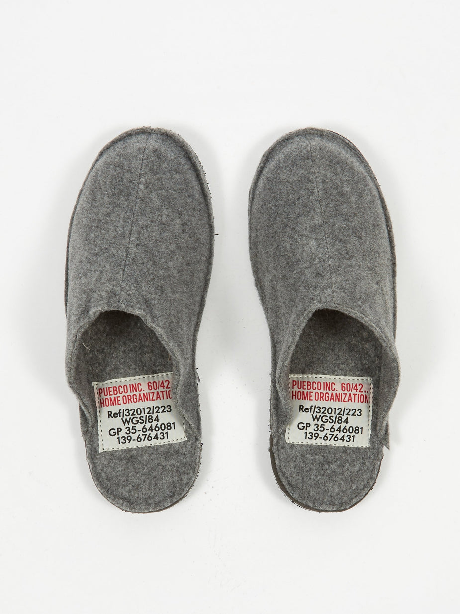 Puebco Puebco Light Grey Wool Slipper - Small (UK3-6) - Grey