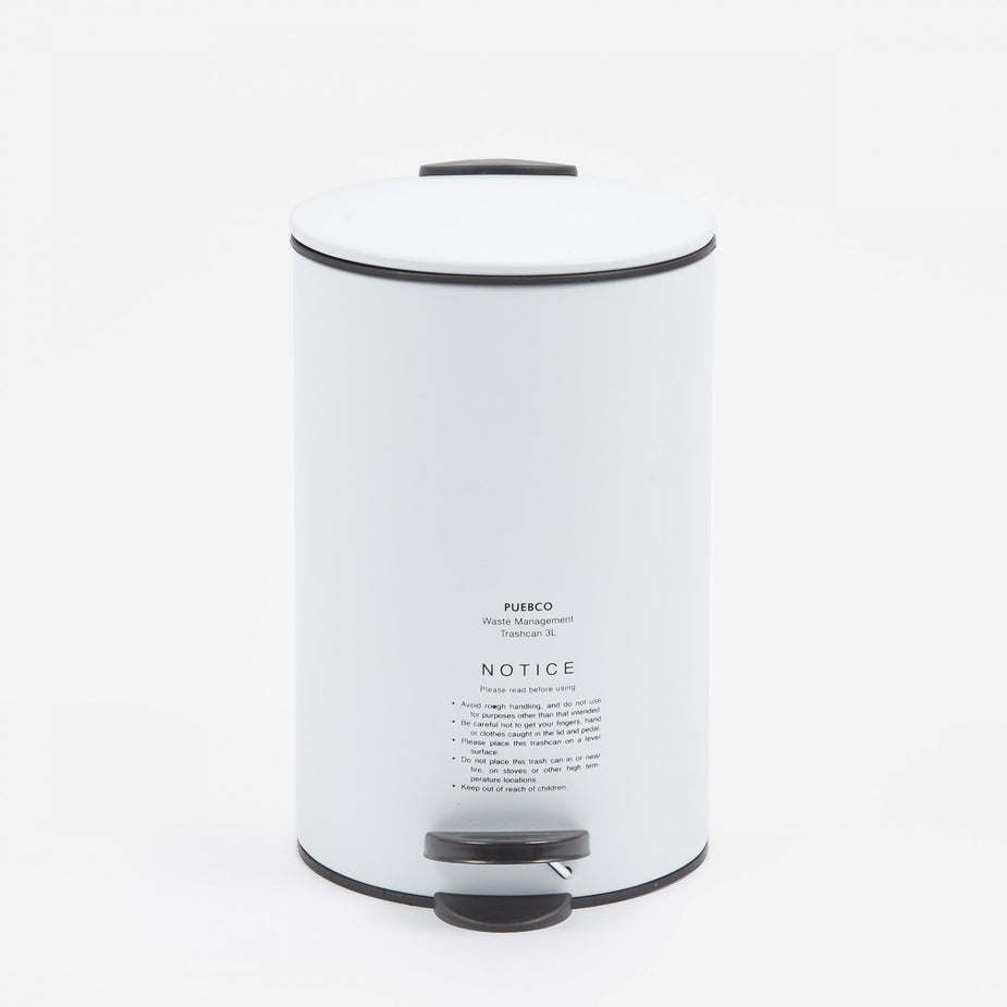 Puebco Puebco Steel Trashcan - White - White