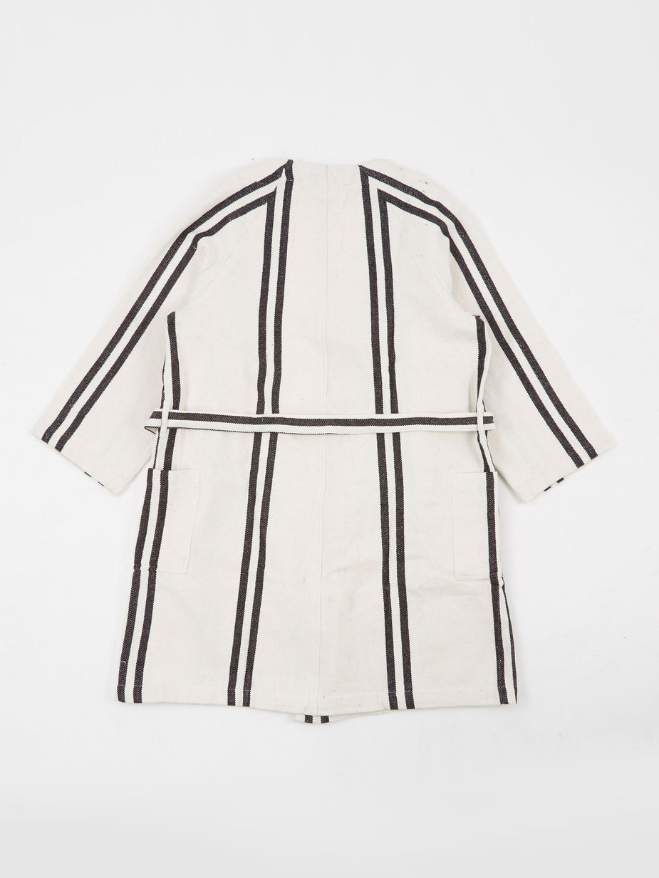 Puebco Puebco Bath Robe - Narrow Stripe - White