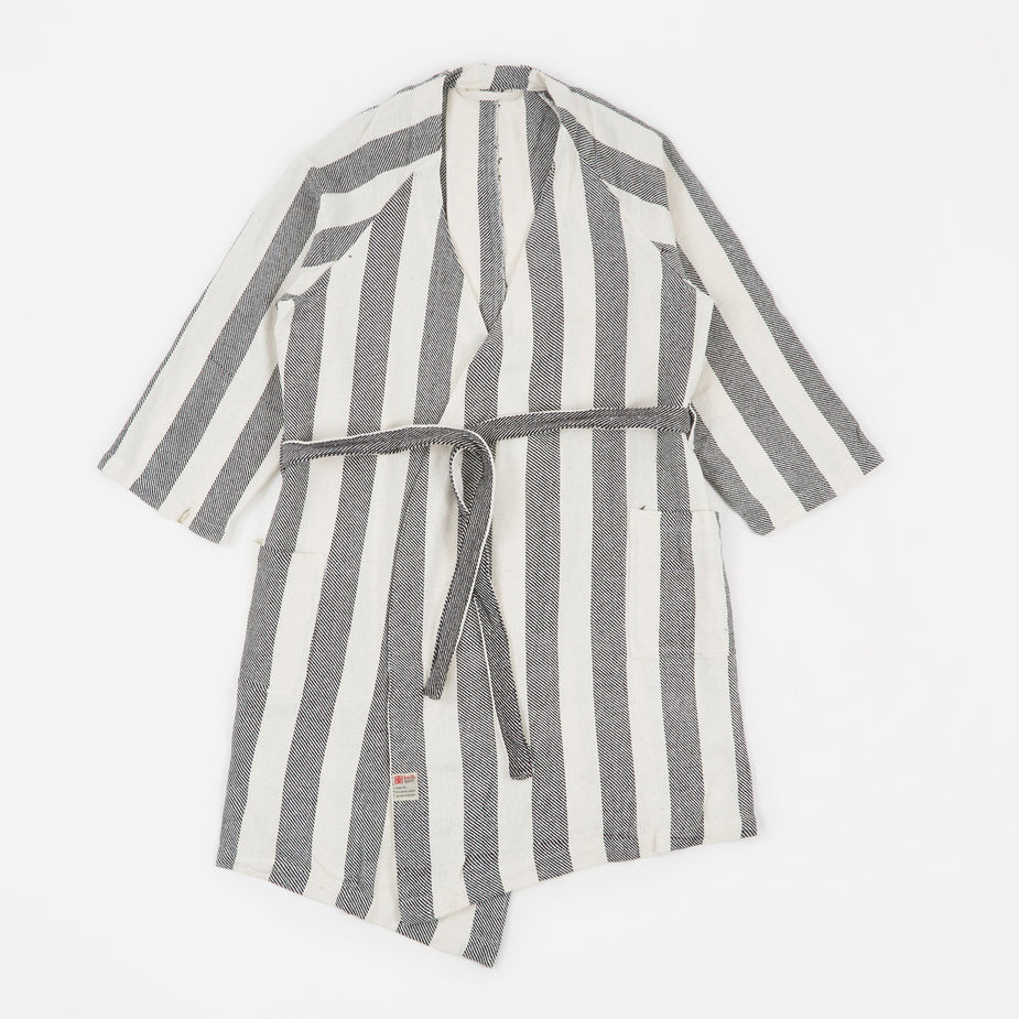 Puebco Puebco Bath Robe - Wide Stripe - White