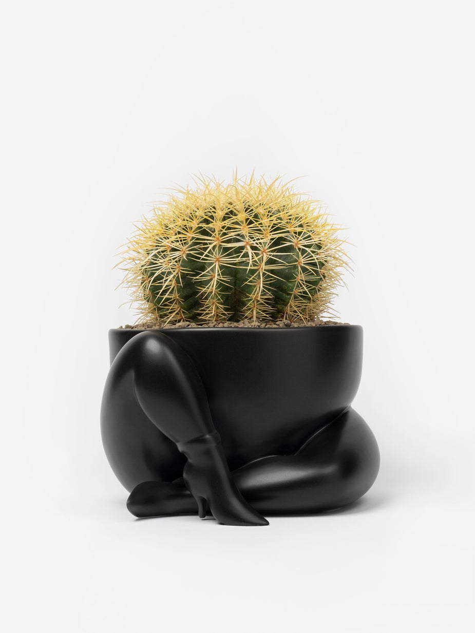 Parra Parra A High Heeled Two Legged Planter - Black - Black