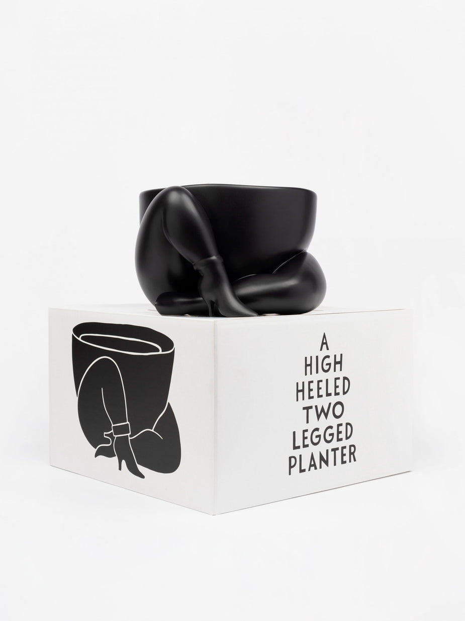 Parra Parra A High Heeled Two Legged Planter - Black - Black