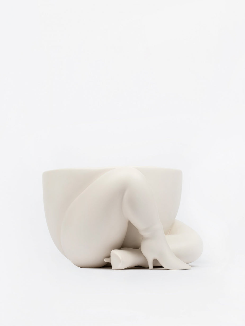 Parra Parra A High Heeled Two Legged Planter - White - White
