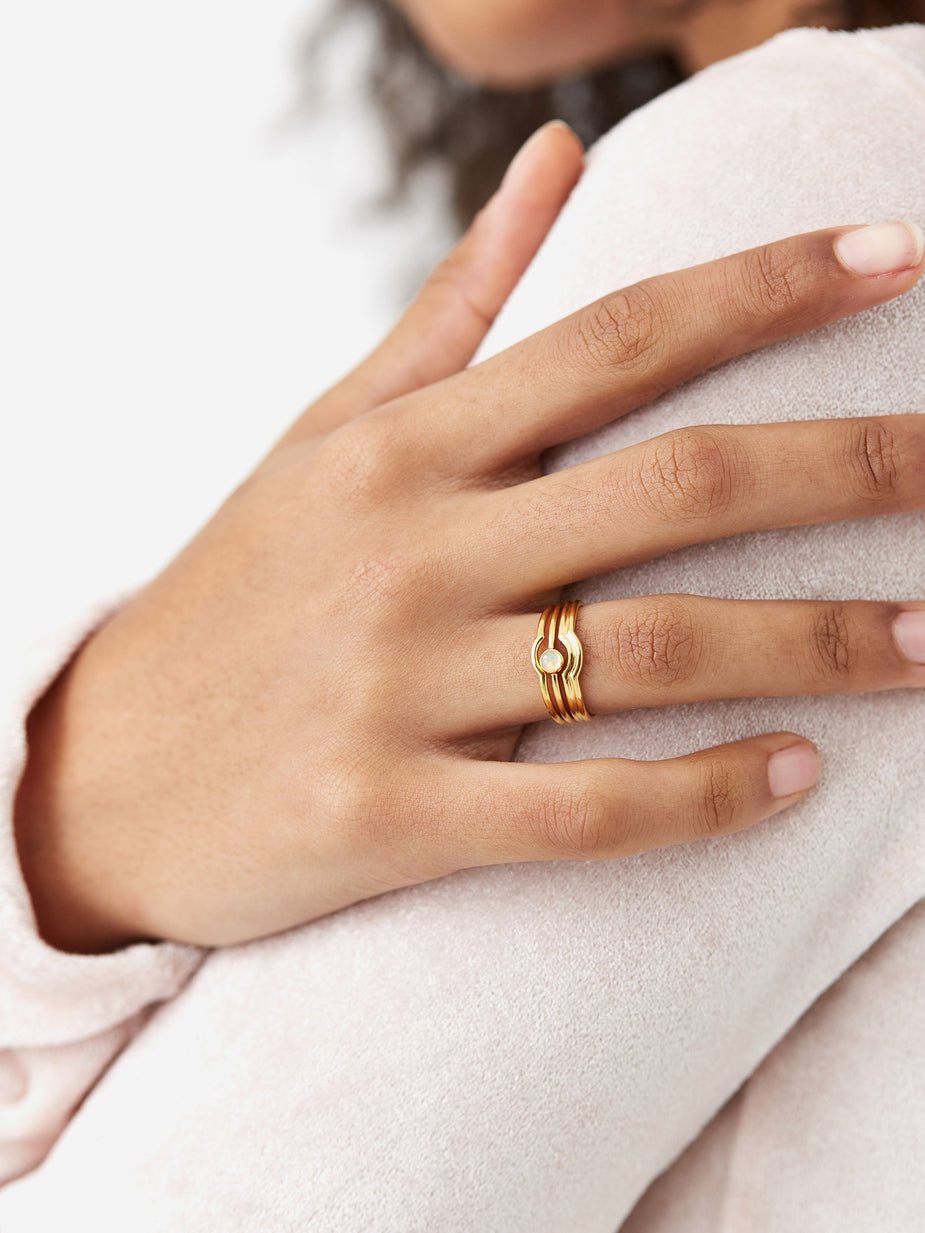 Rachel Entwistle Rachel Entwistle Celestial Stacking Ring - Gold - Gold