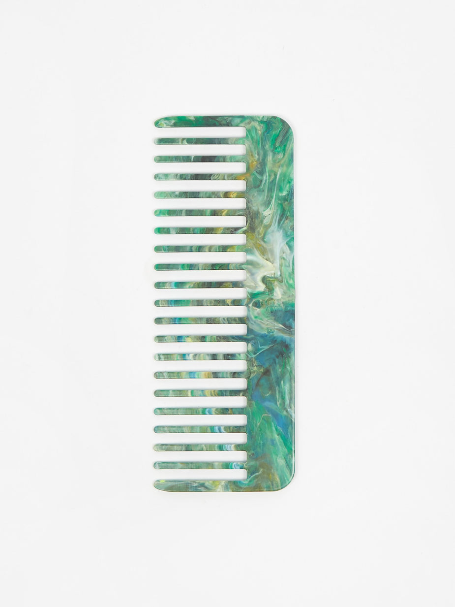 RE=COMB RE=COMB Recycled Plastic Hair Comb - Marbled Cool - Green