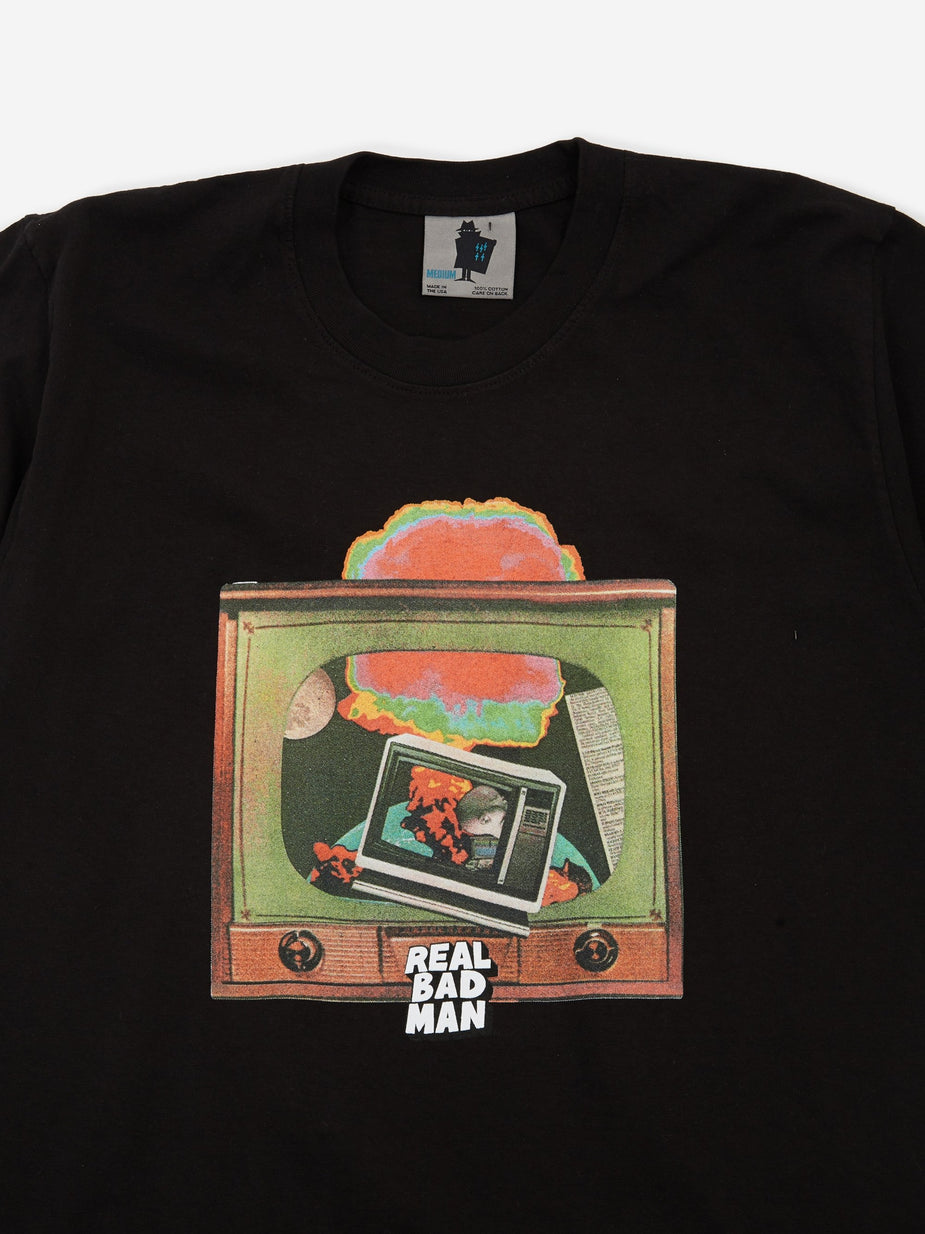 Real Bad Man Real Bad Man Atomic Television Shortsleeve T-Shirt - Black - Black