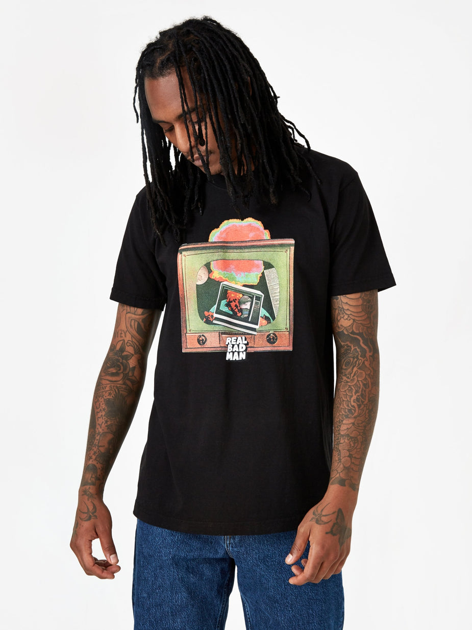 Real Bad Man Real Bad Man Atomic Television Shortsleeve T-Shirt - Black - Black