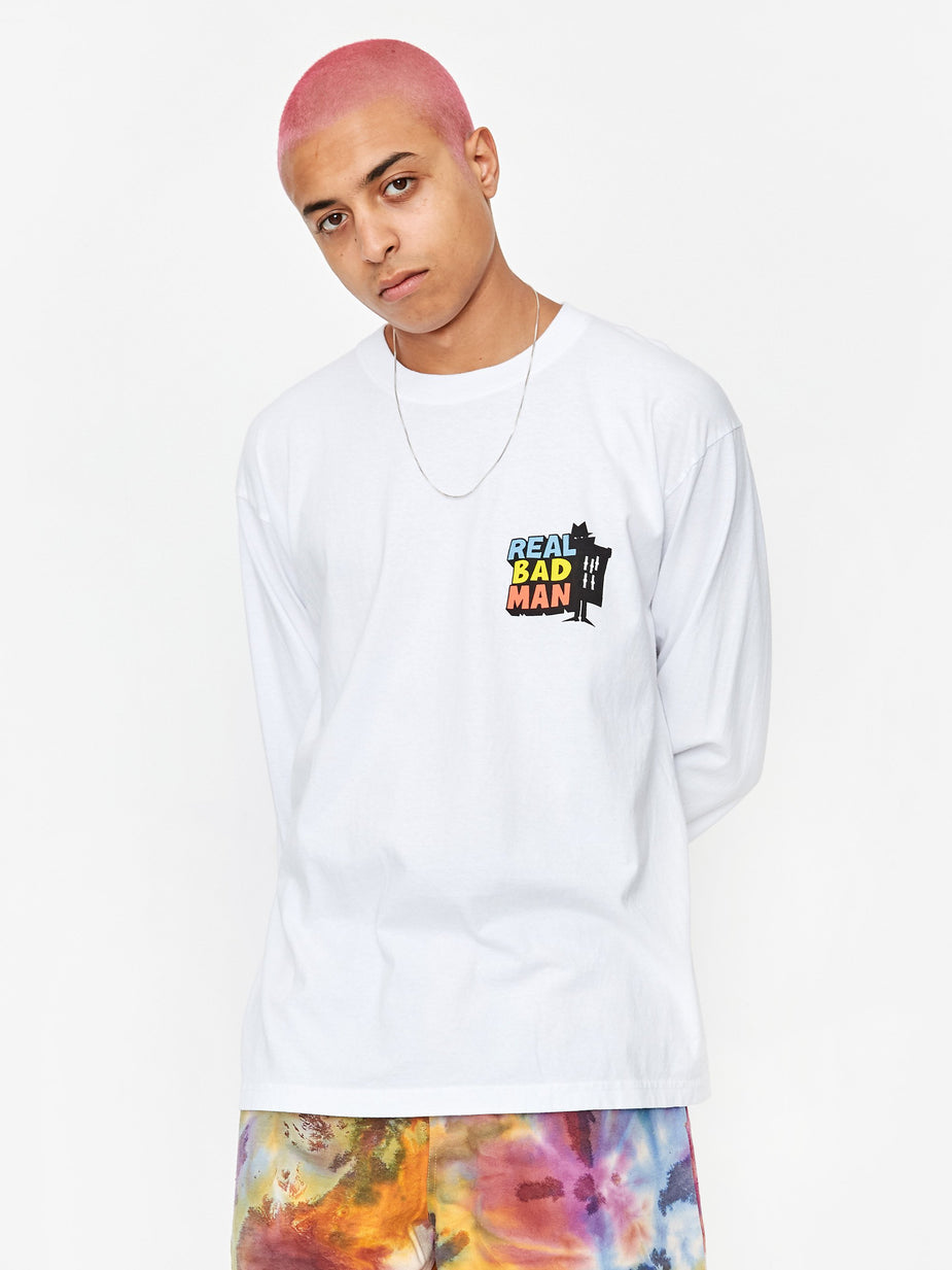 Real Bad Man Real Bad Man Driver Longsleeve T-Shirt - White - White