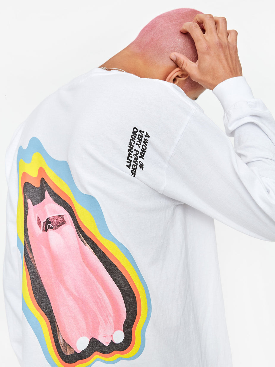 Real Bad Man Real Bad Man Driver Longsleeve T-Shirt - White - White