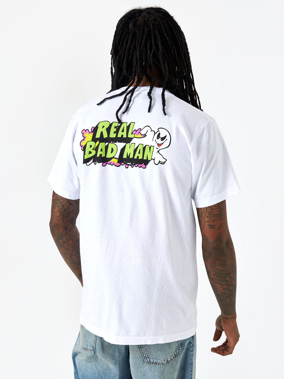 Real Bad Man Real Bad Man F U Ghost Shortsleeve T-Shirt - White - White