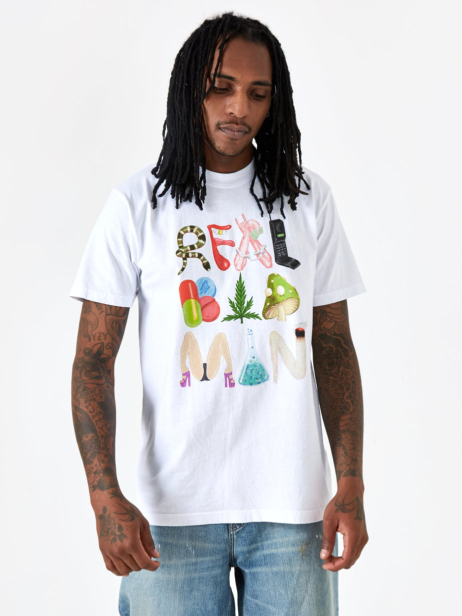Real Bad Man Real Bad Man Mad Vices Shortsleeve T-Shirt - White - White