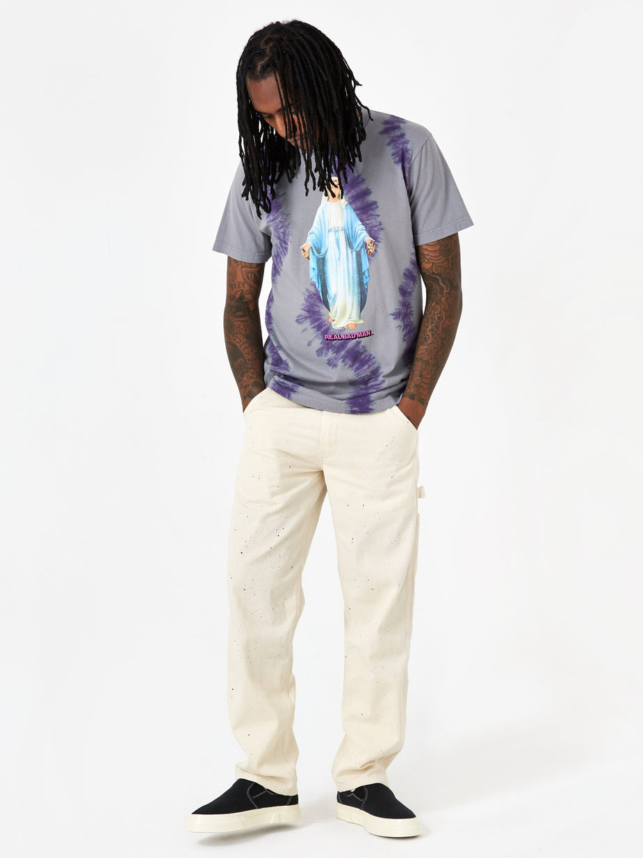 Real Bad Man Real Bad Man Mary With The Watches Tie Dye Shortsleeve T-Shirt - Grey - Grey