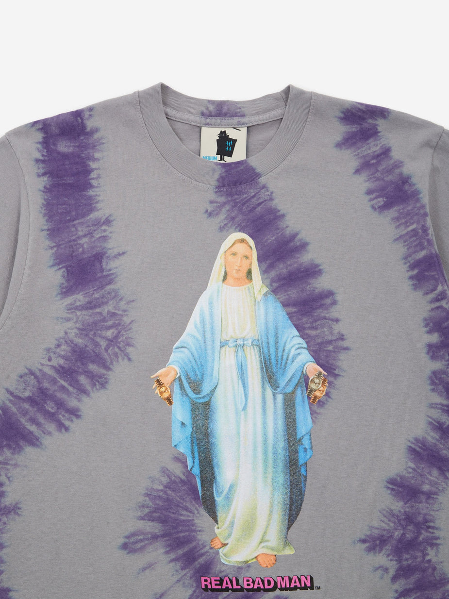 Real Bad Man Real Bad Man Mary With The Watches Tie Dye Shortsleeve T-Shirt - Grey - Grey