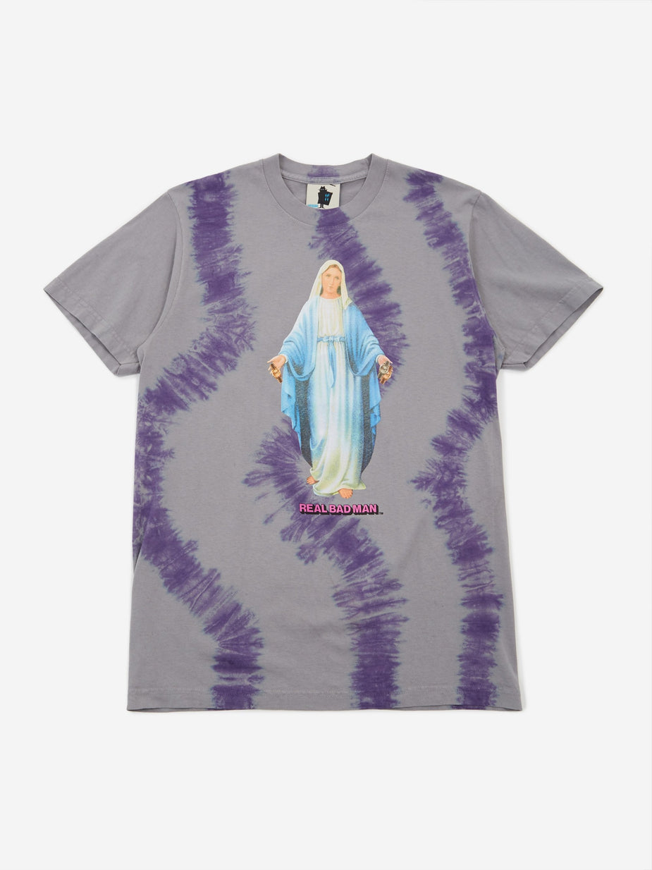 Real Bad Man Real Bad Man Mary With The Watches Tie Dye Shortsleeve T-Shirt - Grey - Grey
