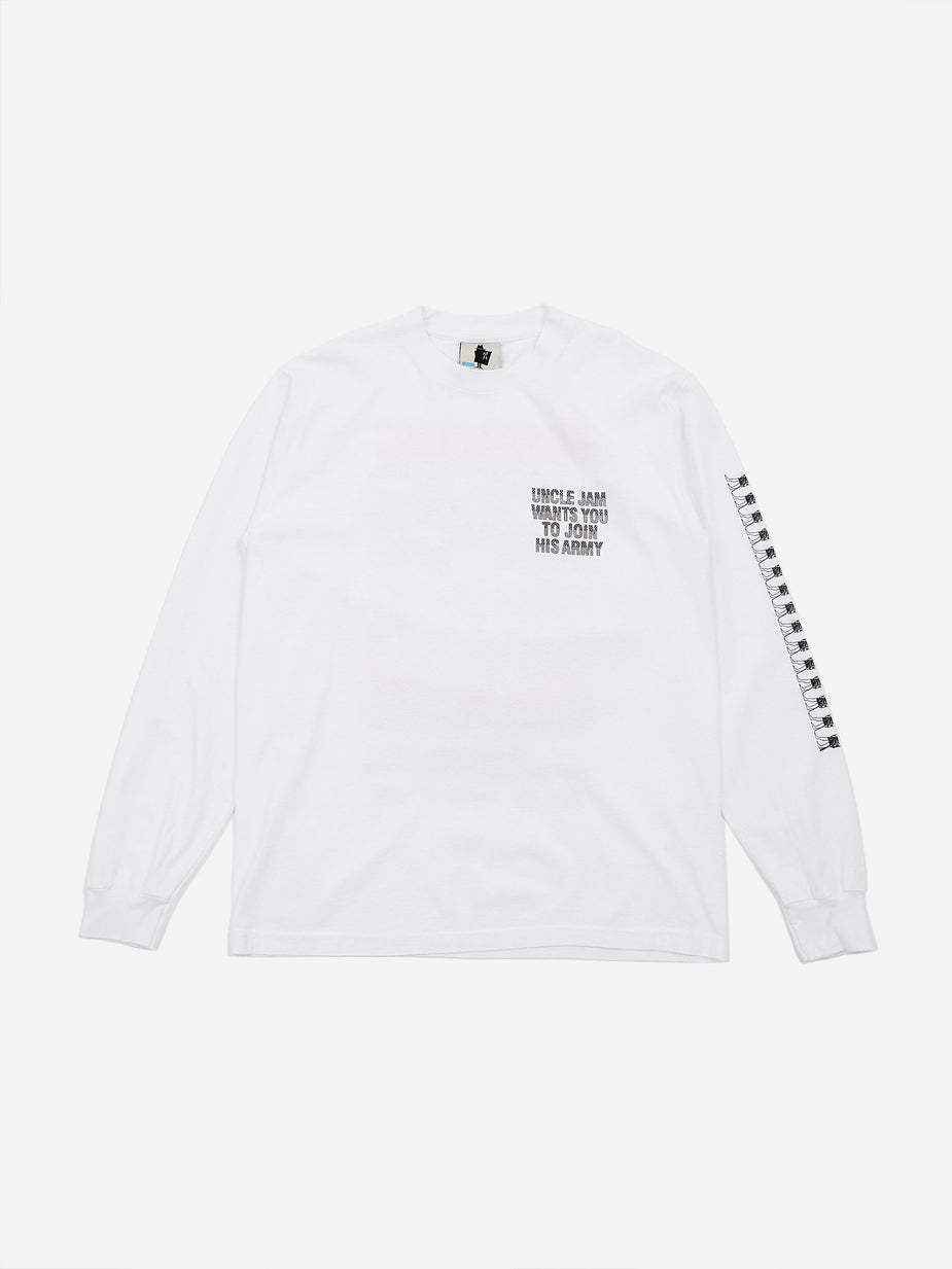 Real Bad Man Real Bad Man Uncle Jam Tribute Longsleeve T-Shirt - White - White