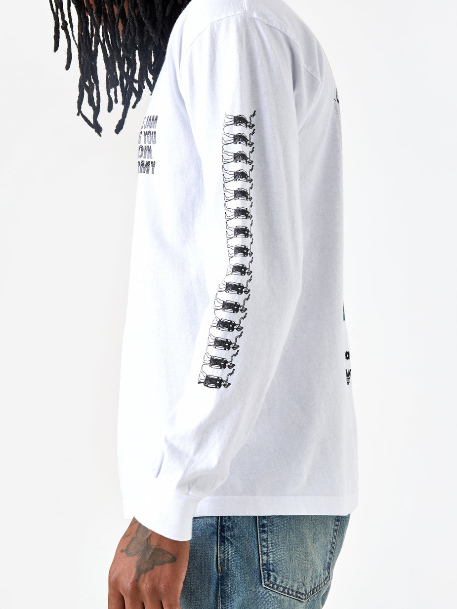 Real Bad Man Real Bad Man Uncle Jam Tribute Longsleeve T-Shirt - White - White