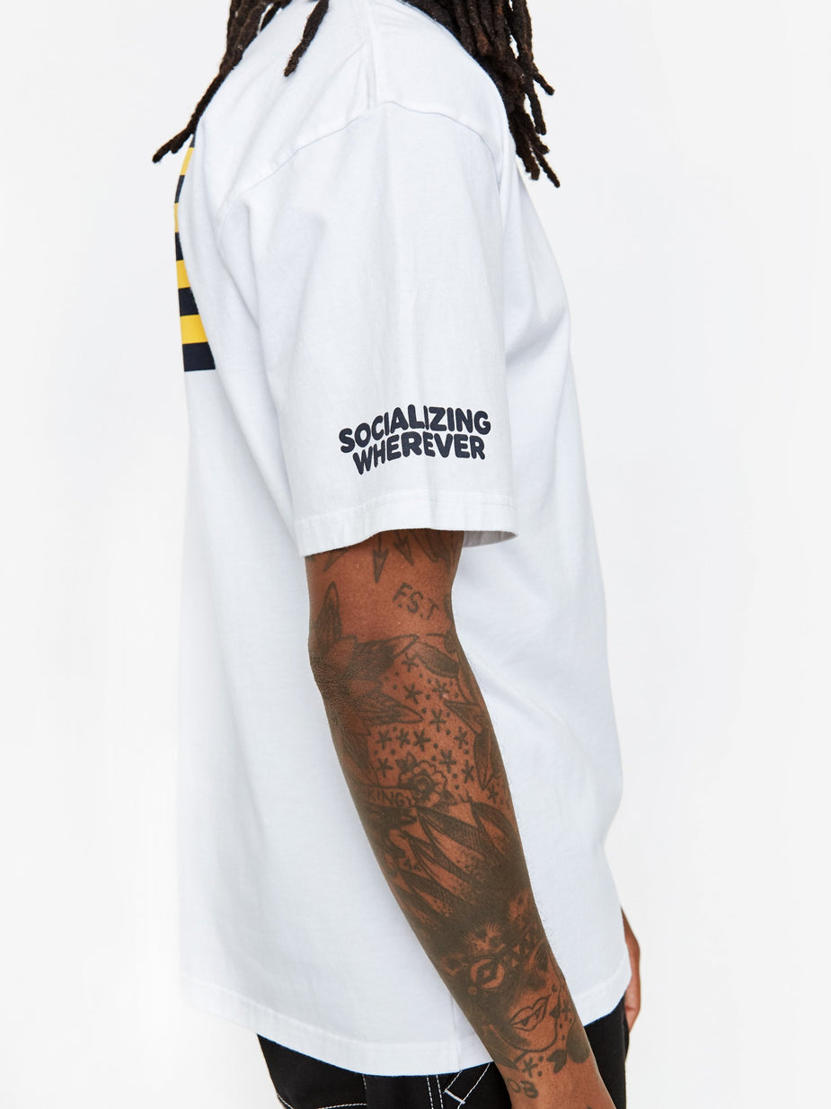 Reception Reception Flag Shortsleeve T-Shirt - White - White