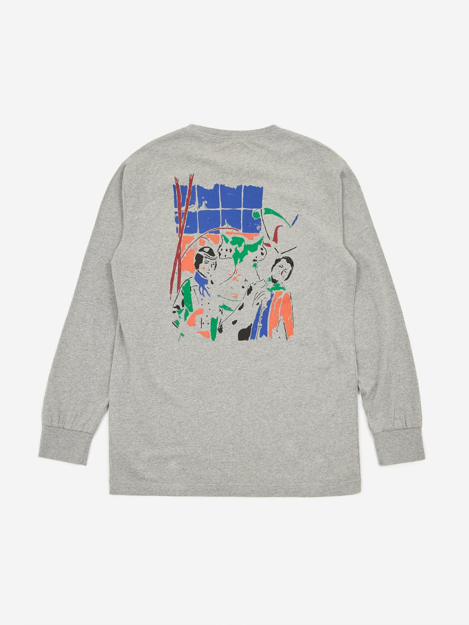 Reception Reception Melkerij Peerdsbos Longsleeve T-Shirt - Grey Marl - Grey