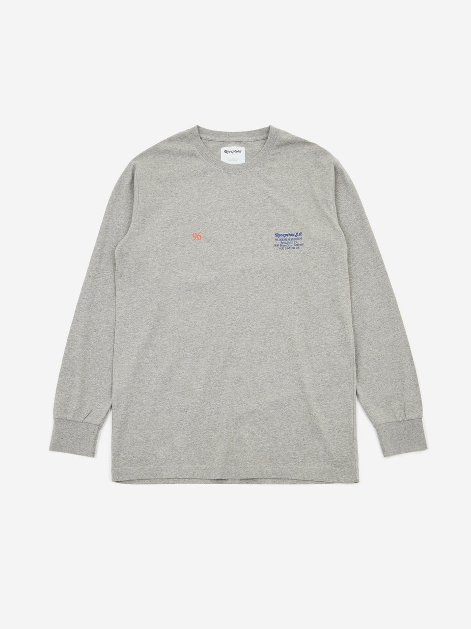 Reception Reception Melkerij Peerdsbos Longsleeve T-Shirt - Grey Marl - Grey