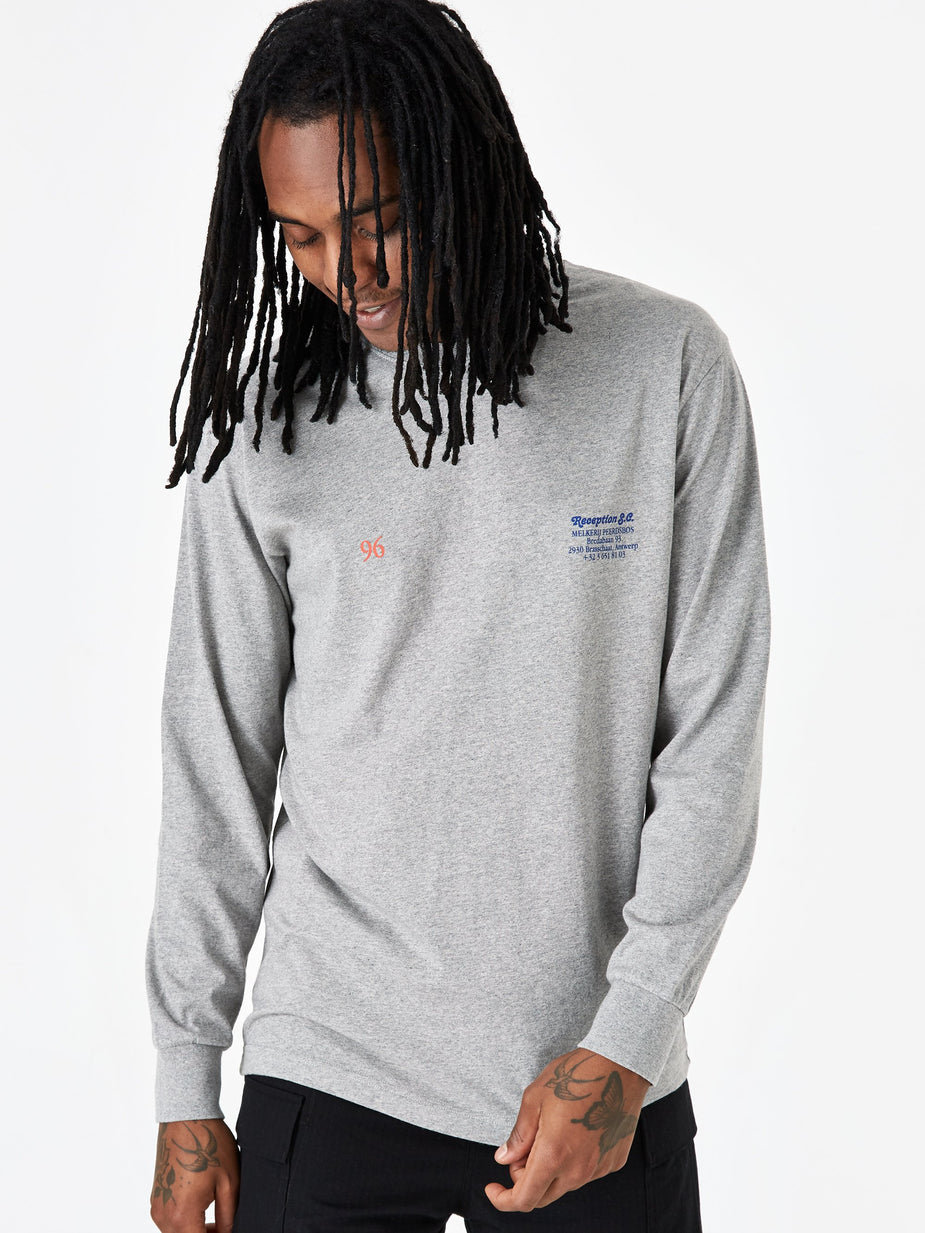 Reception Reception Melkerij Peerdsbos Longsleeve T-Shirt - Grey Marl - Grey
