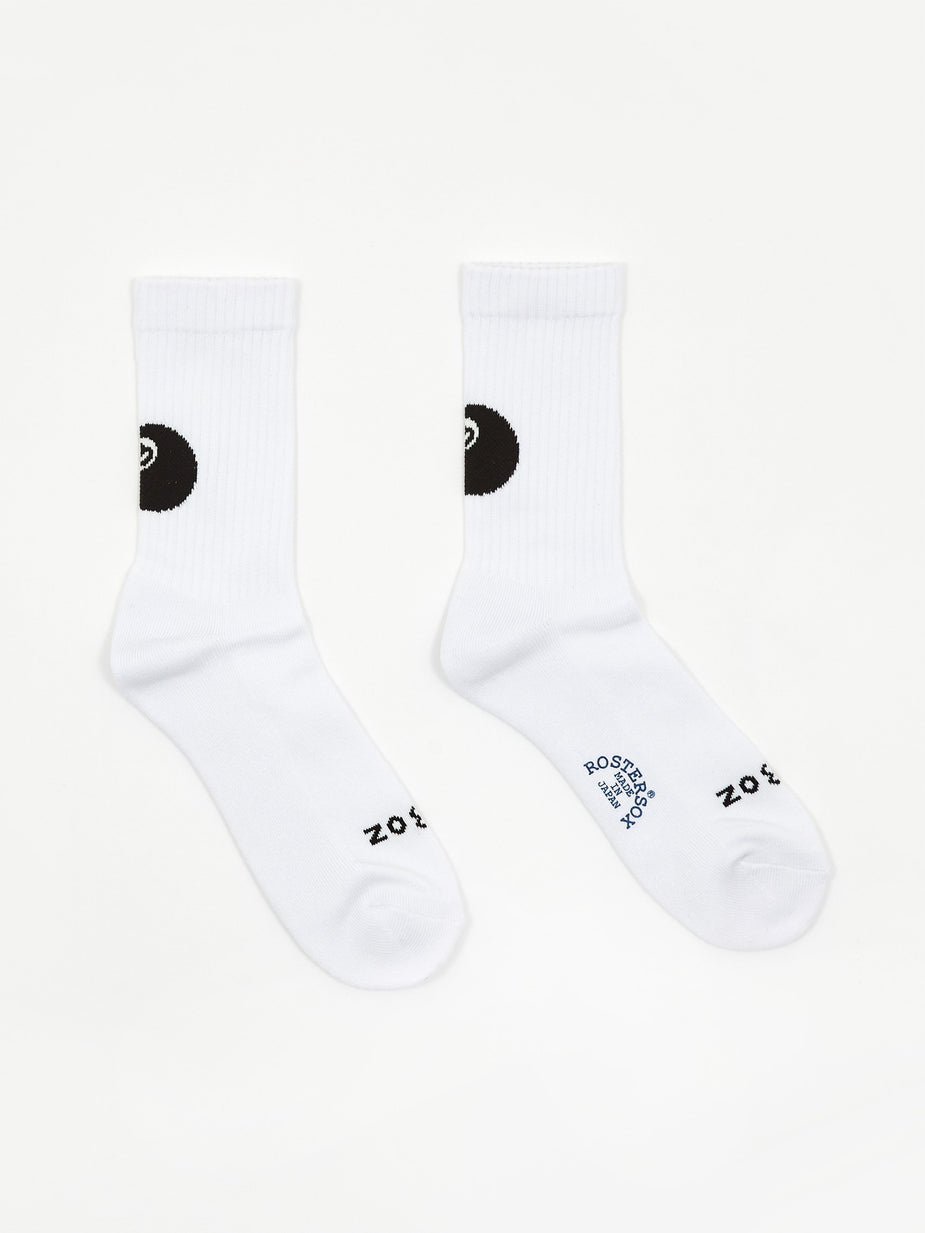 Rostersox Rostersox 8 Ball Sock - White. - White