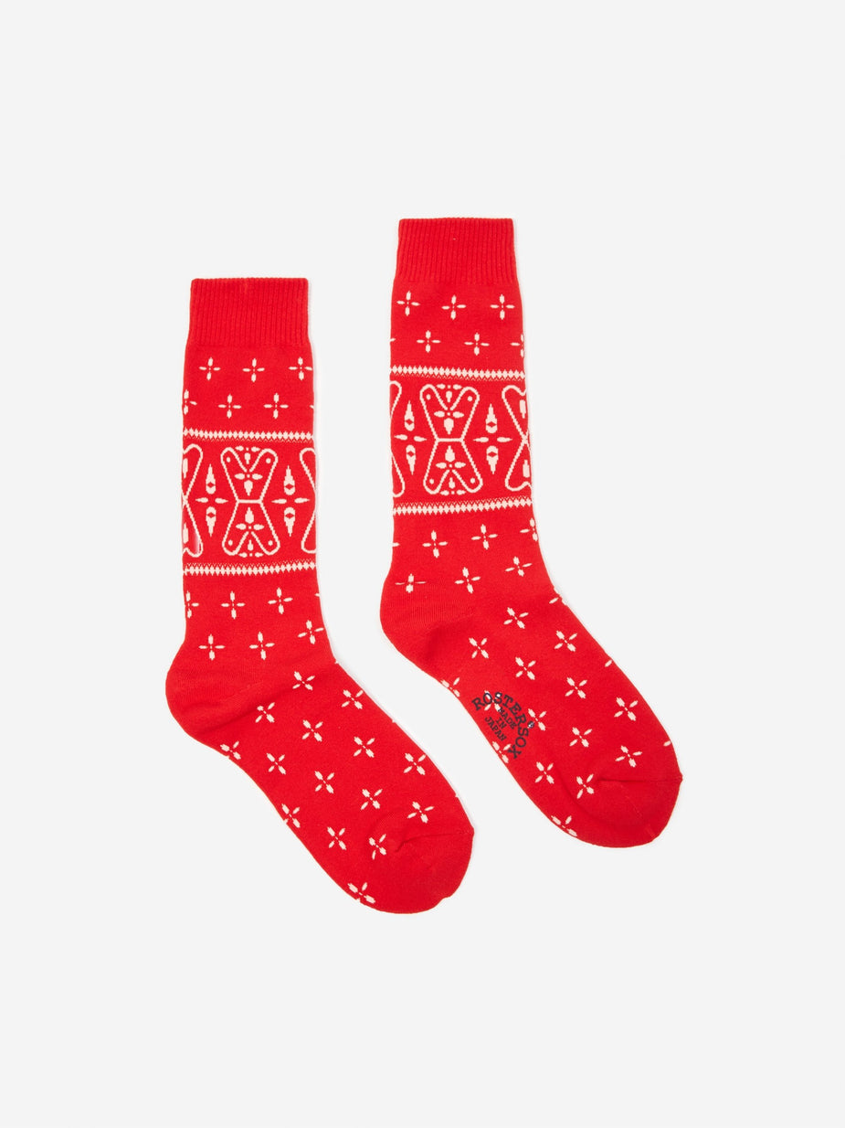 Rostersox Rostersox Bandana V Sock - Red - Red
