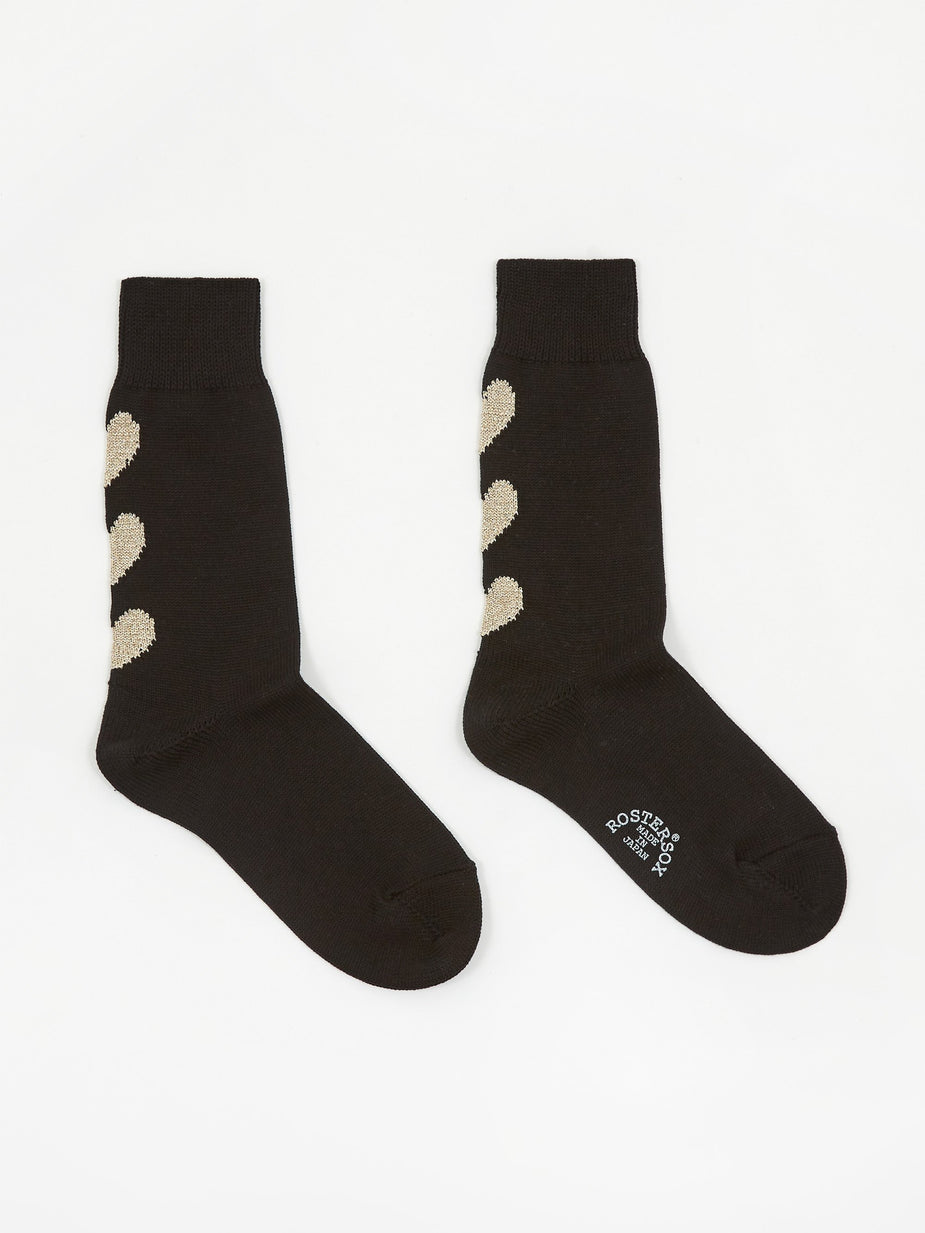 Rostersox Rostersox Three Heart Sock - Black - Black