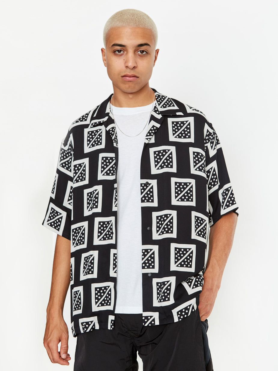 Sasquatchfabrix. Sasquatchfabrix Masu Masu Open Collar Half Sleeve Shirt - Black - Black