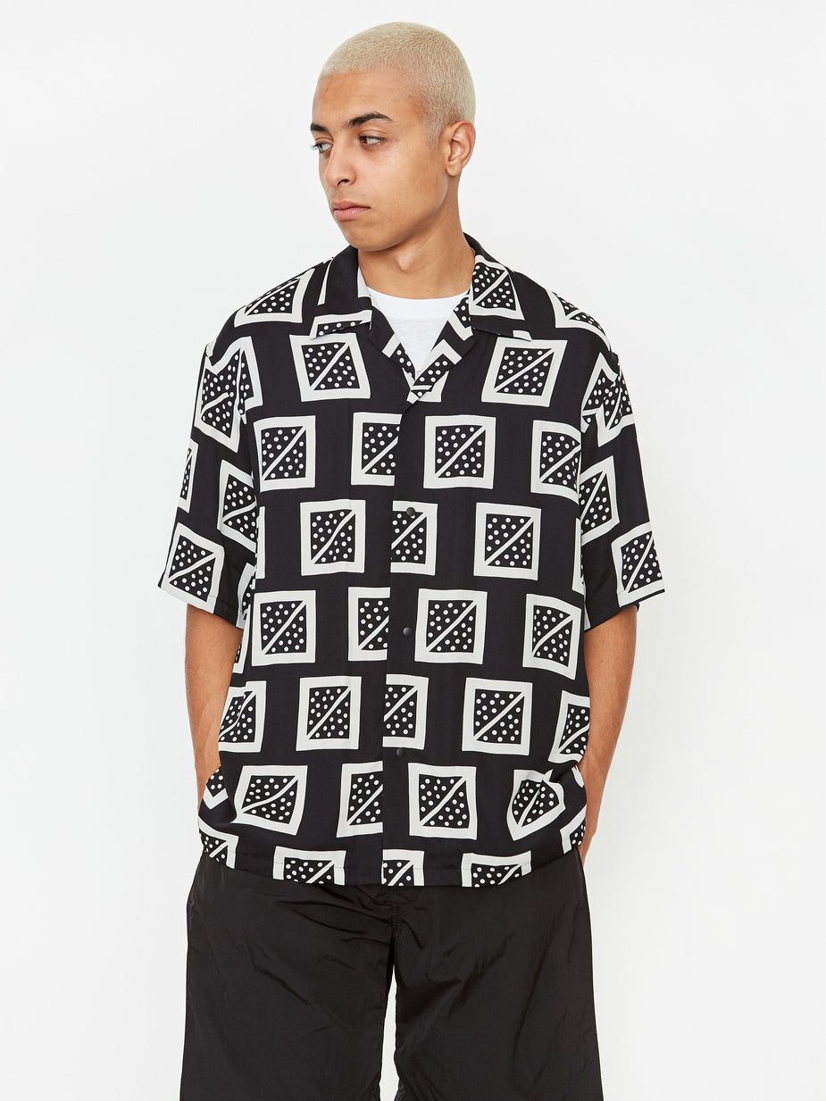 Sasquatchfabrix. Sasquatchfabrix Masu Masu Open Collar Half Sleeve Shirt - Black - Black