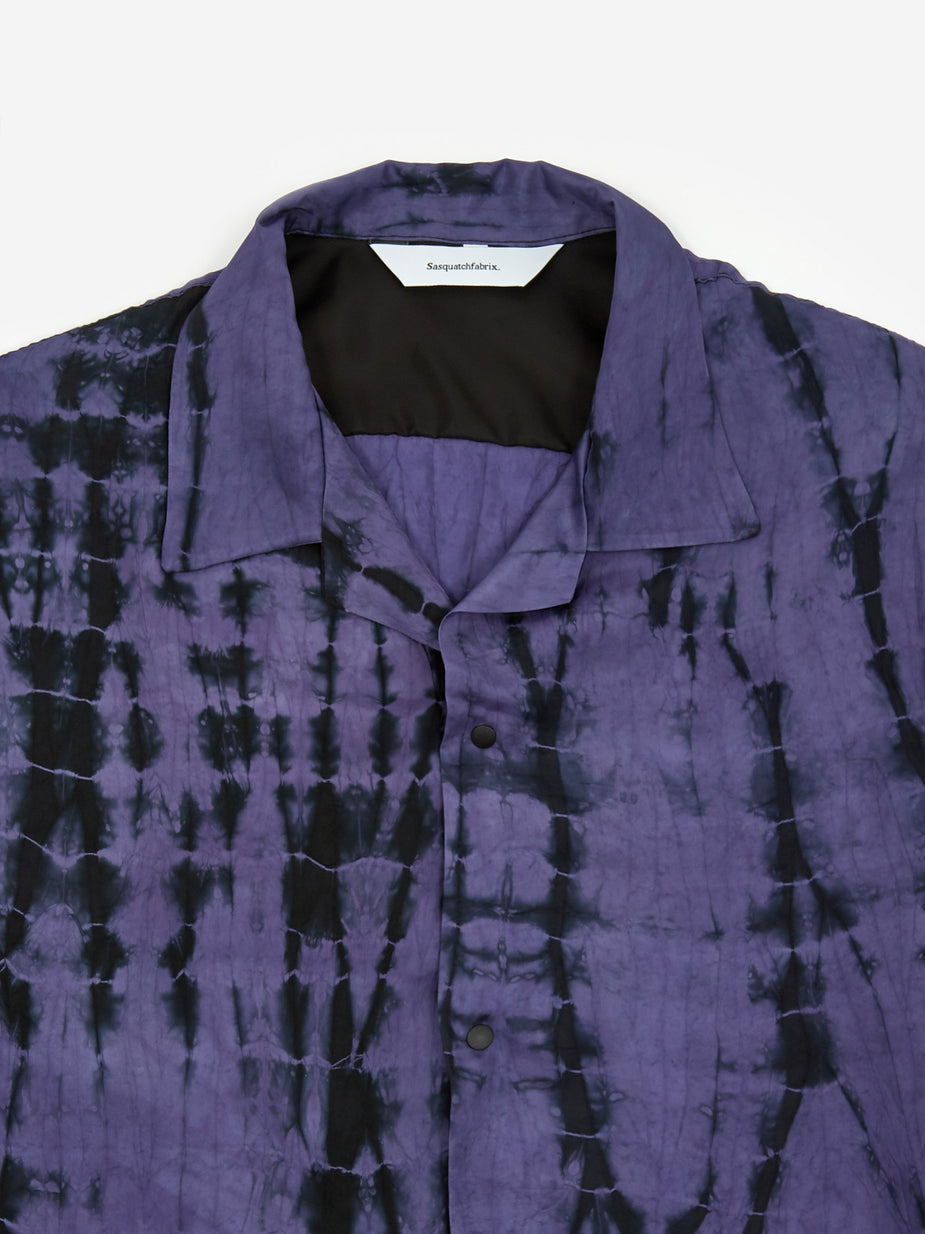 Sasquatchfabrix. Sasquatchfabrix Oriental Tie Dye Open Collar Longsleeve Shirt - Black Pattern - Black