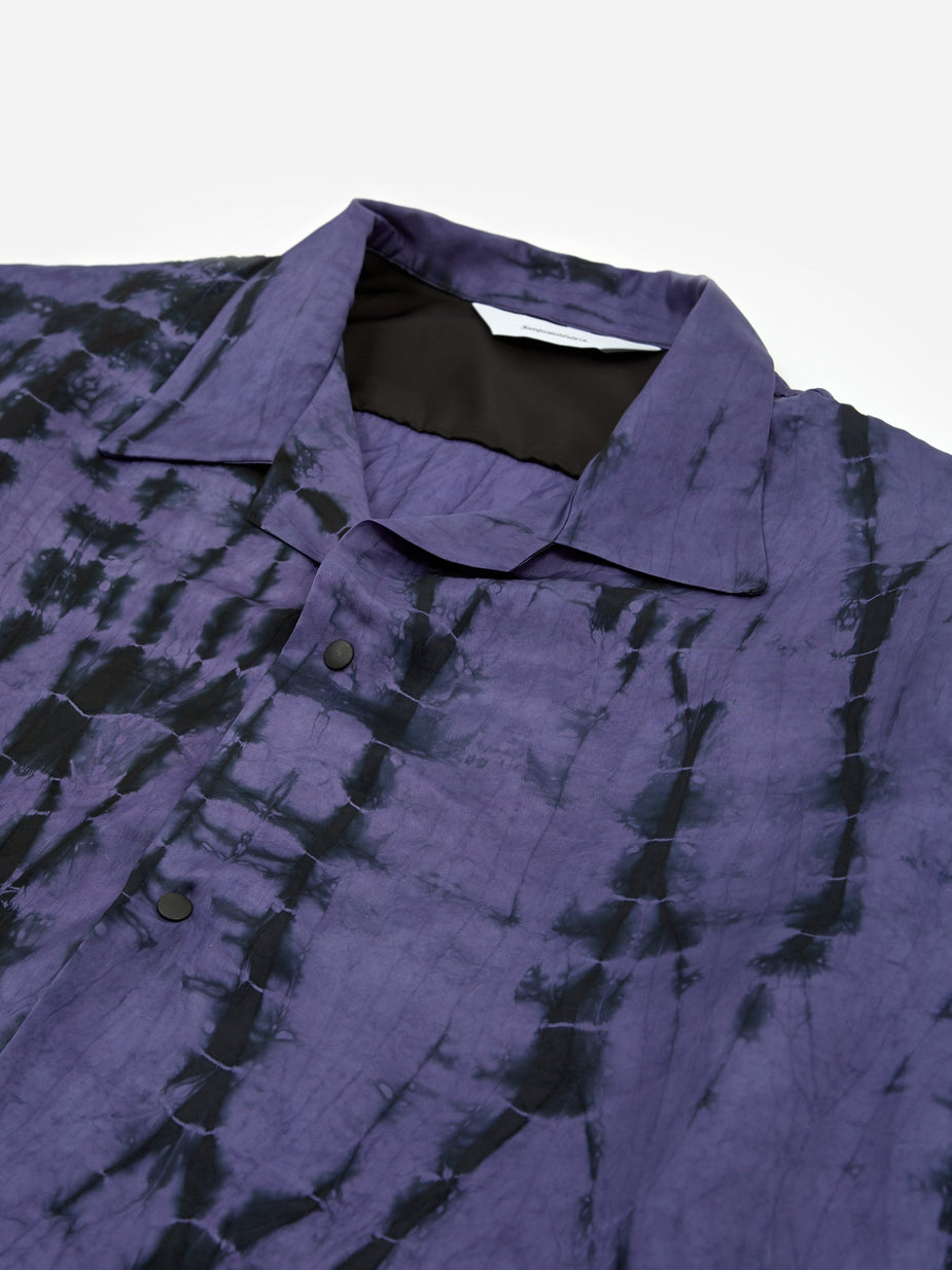 Sasquatchfabrix. Sasquatchfabrix Oriental Tie Dye Open Collar Longsleeve Shirt - Black Pattern - Black