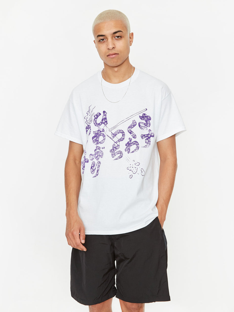 Sasquatchfabrix Sasquatchfabrix “火あぶりつくす” T-Shirt - White - White