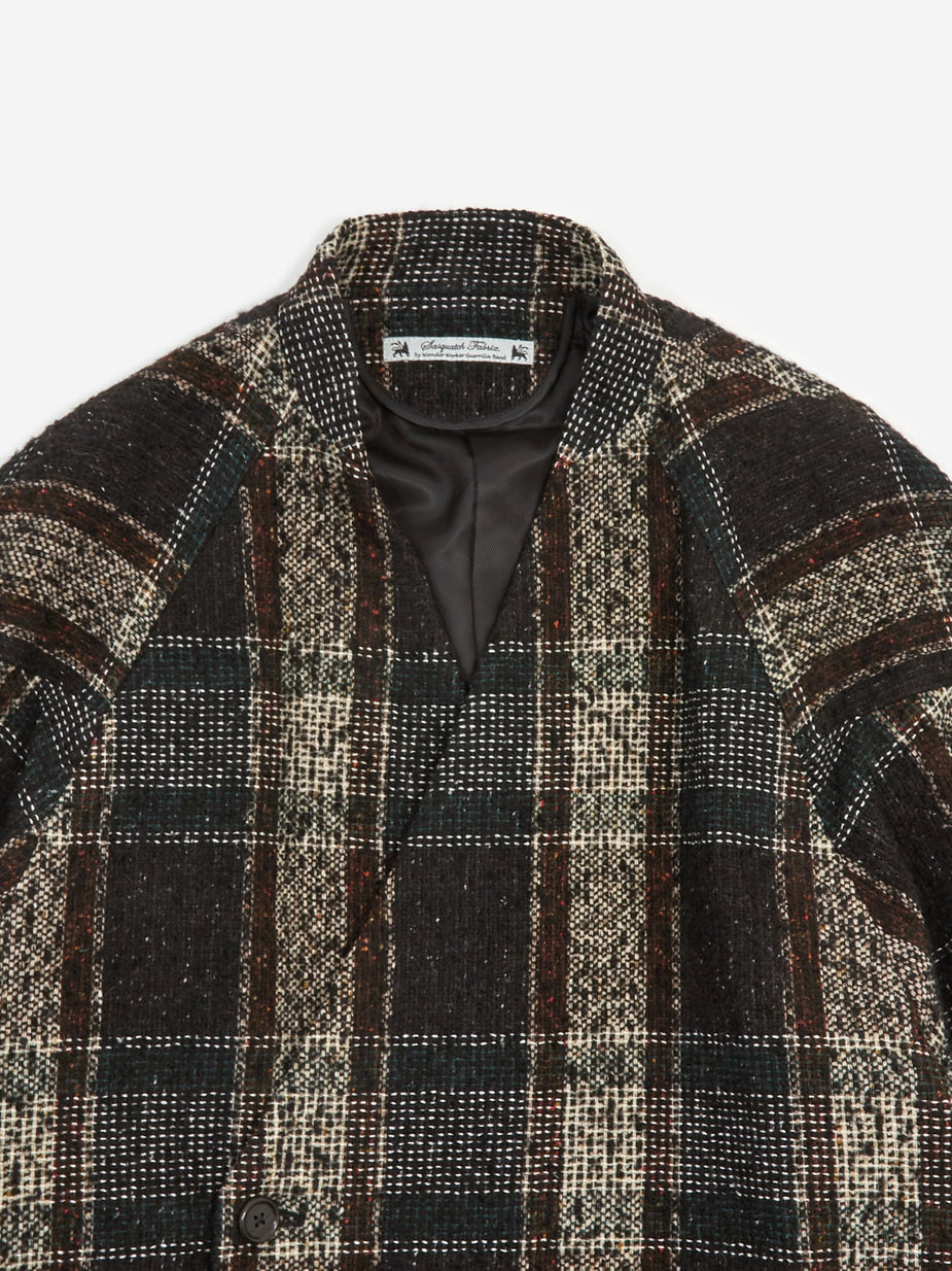 Sasquatchfabrix. Sasquatchfabrix Tweed Oriental Wrap Coat - Black/Beige Check - Black