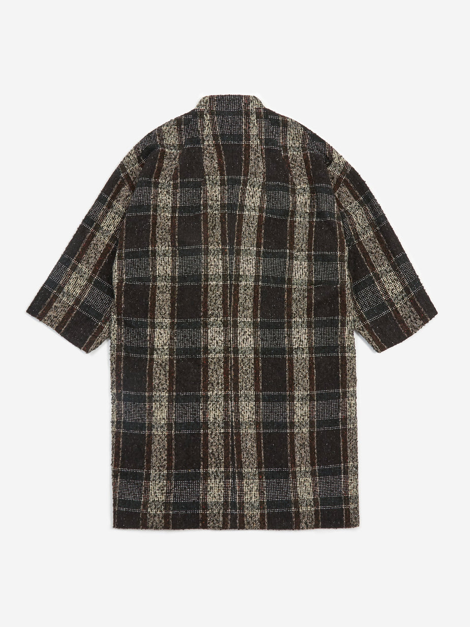 Sasquatchfabrix. Sasquatchfabrix Tweed Oriental Wrap Coat - Black/Beige Check - Black