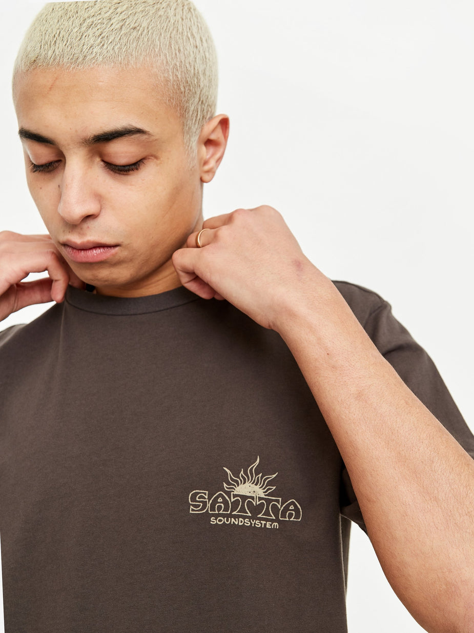 Satta Satta Cosmos Soundsystem T-Shirt - Washed Black - Black