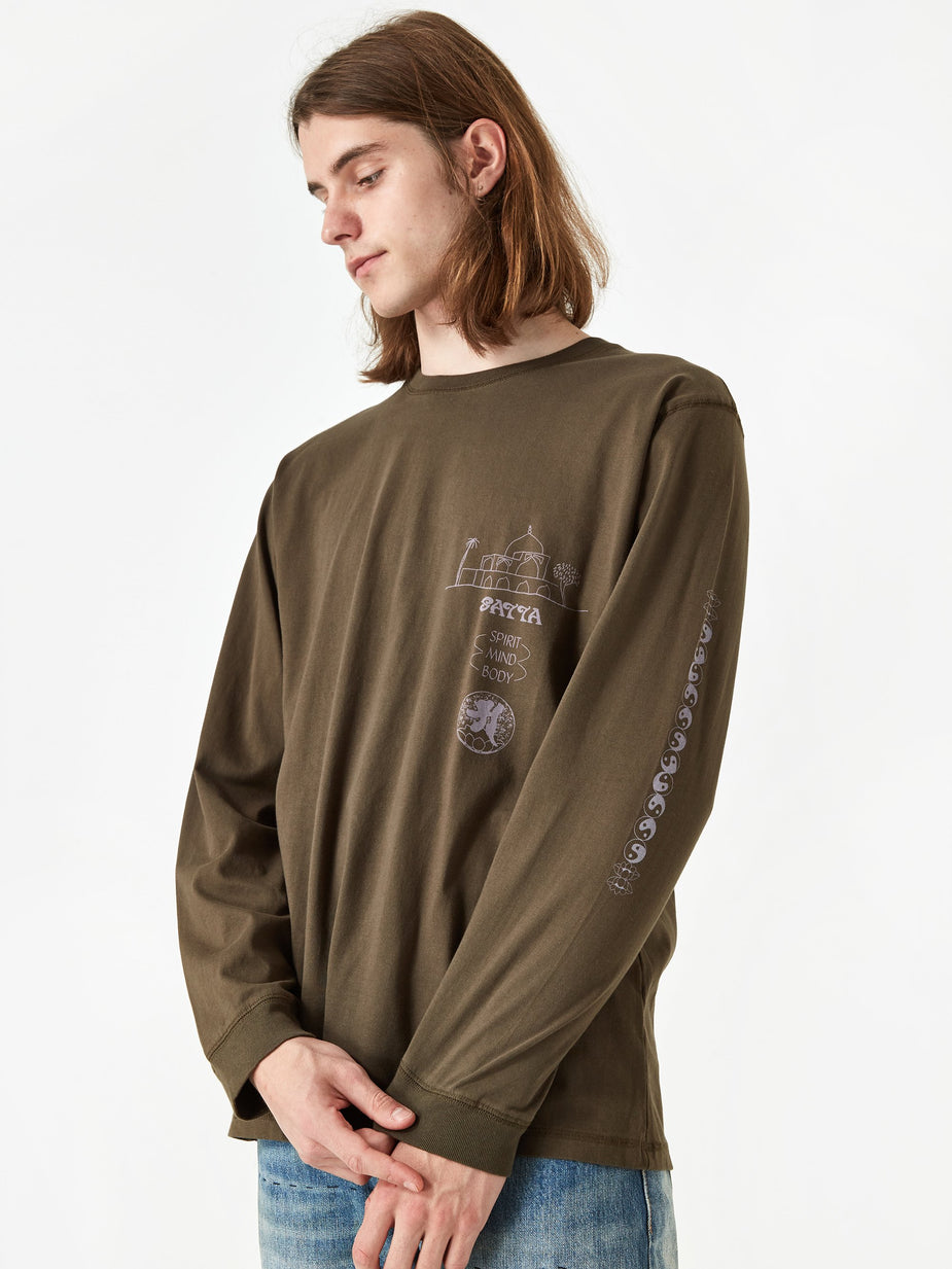 Satta Satta Yin Longsleeve T-Shirt - Charcoal - Grey
