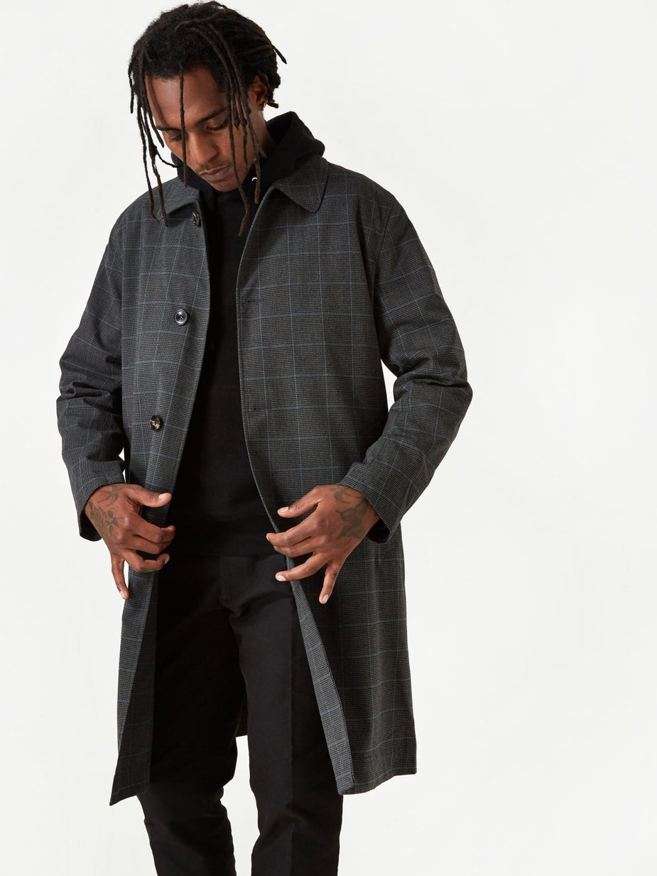 Saturdays NYC Saturdays NYC Daikanyama Plaid Overcoat - Black - Black