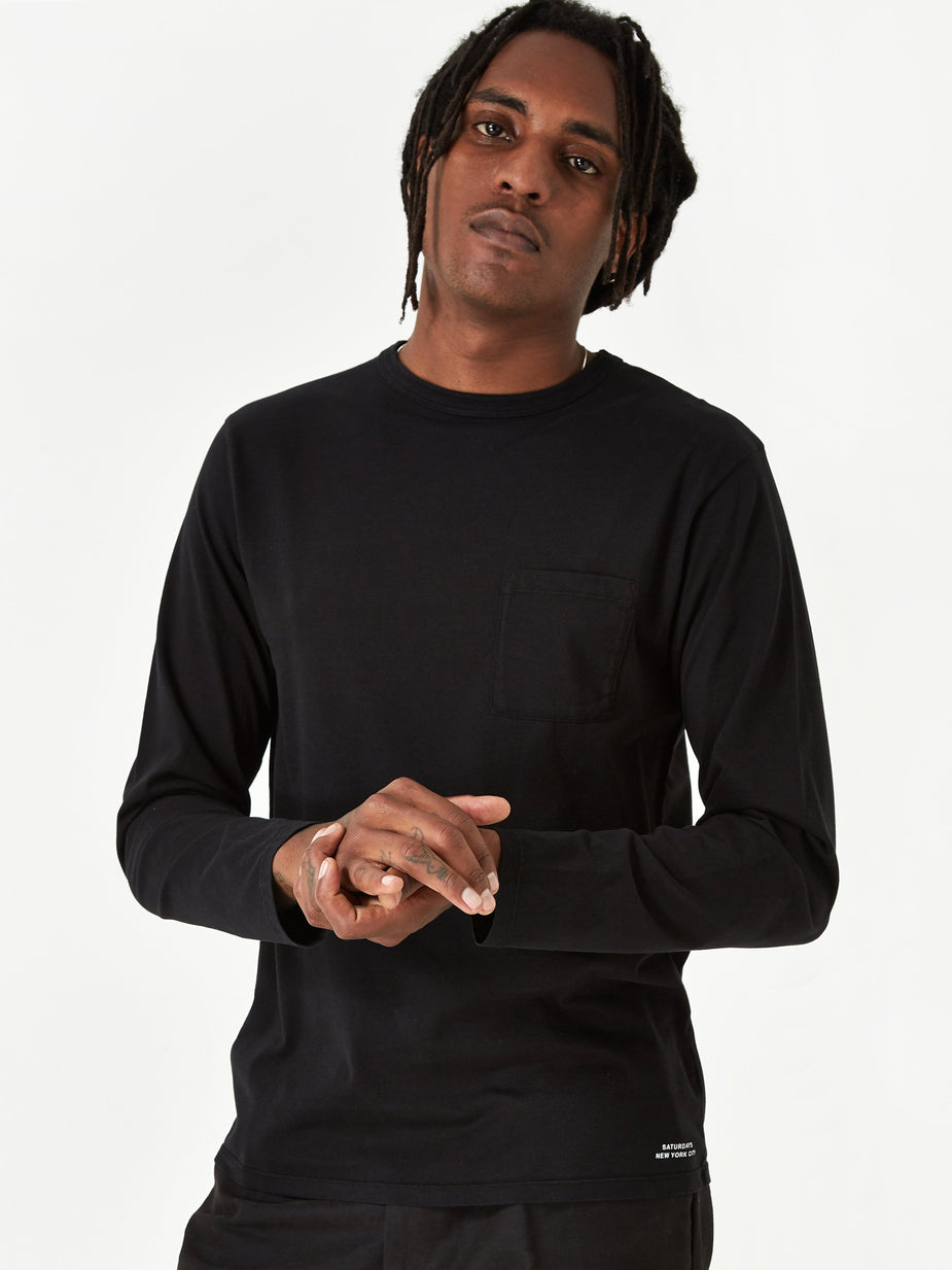 Saturdays NYC Saturdays NYC James Pima Longsleeve T-Shirt - Black - Black