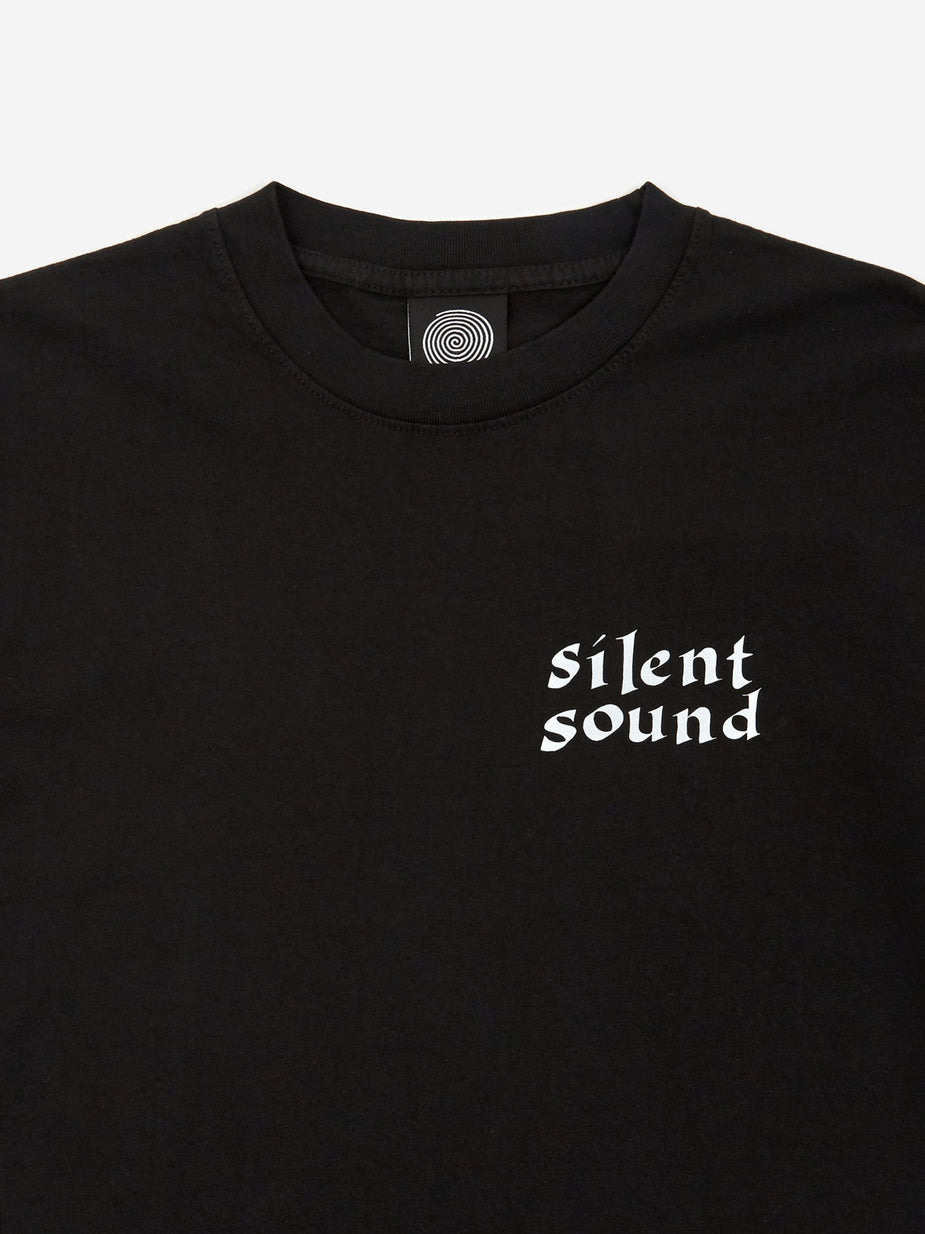 Silent Sound Silent Sound Caligraphy Circle Shortsleeve T-Shirt - Black/3M Reflective - Black