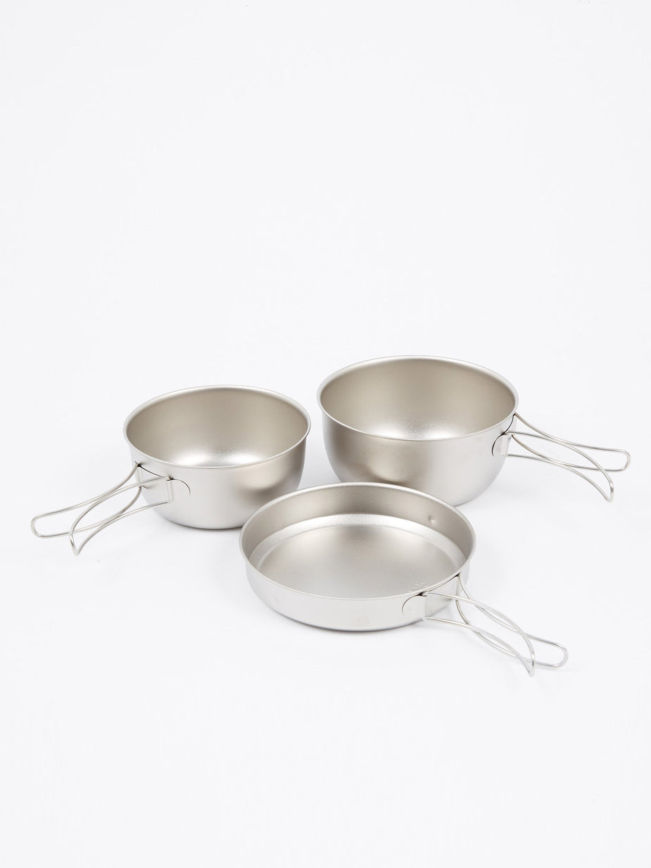 Snow Peak Snow Peak 3 Piece Titanium Cookset - Silver