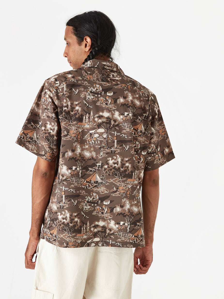 Snow Peak Snow Peak Printed Quick Dry Aloha Shirt - Olive - Green