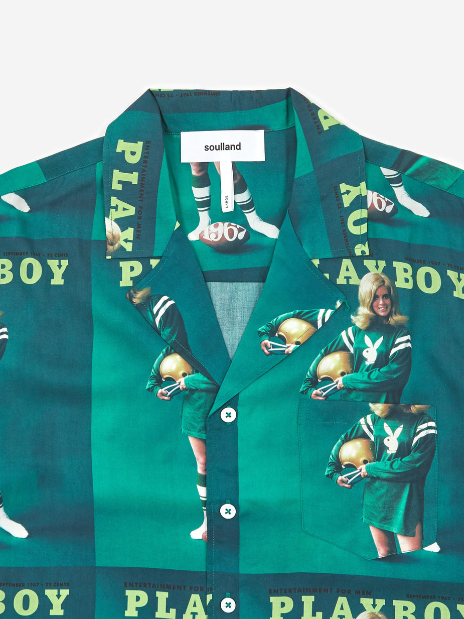 Soulland Soulland Orson Playboy Shortsleeve Shirt - Green - Green