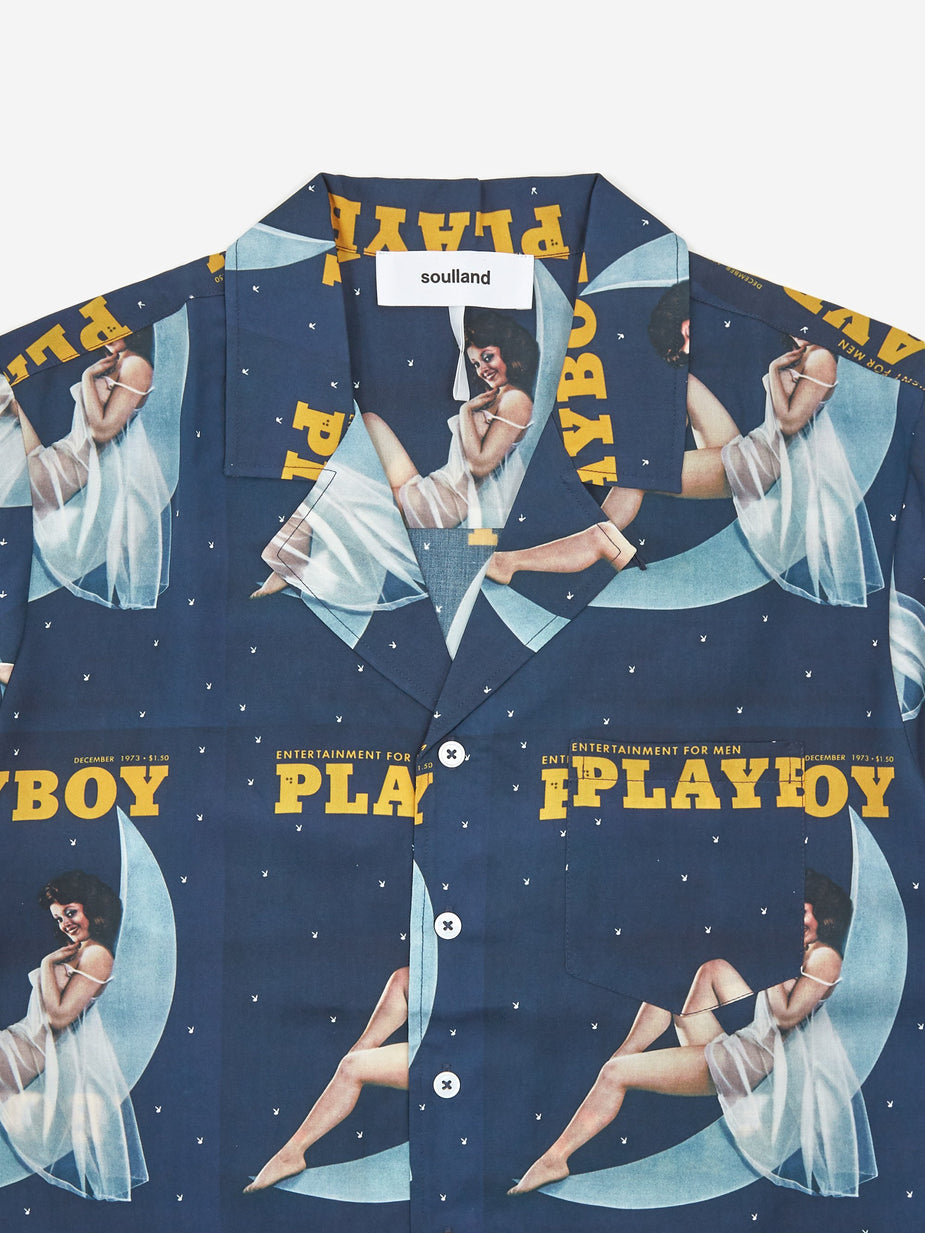 Soulland Soulland Orson Playboy Shortsleeve Shirt - Navy - Navy