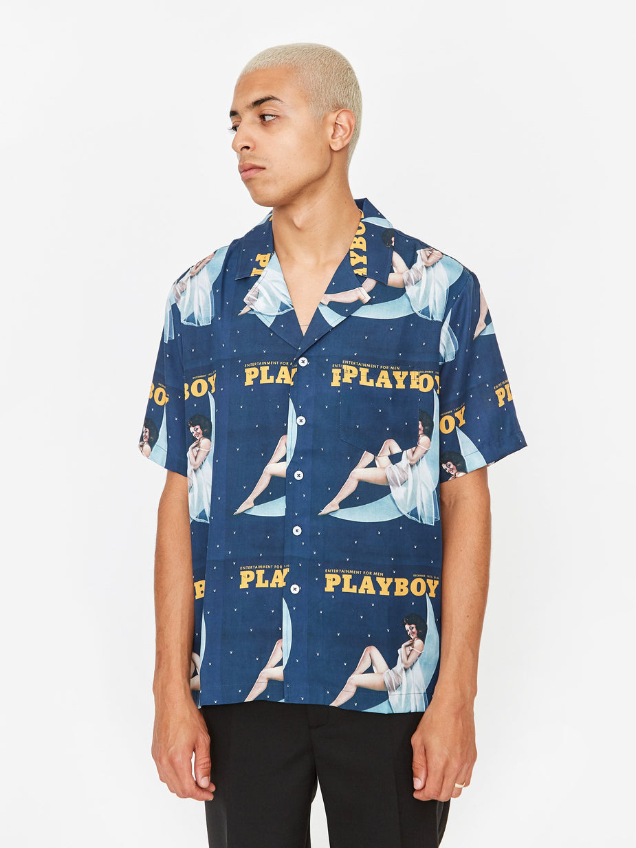 Soulland Soulland Orson Playboy Shortsleeve Shirt - Navy - Navy