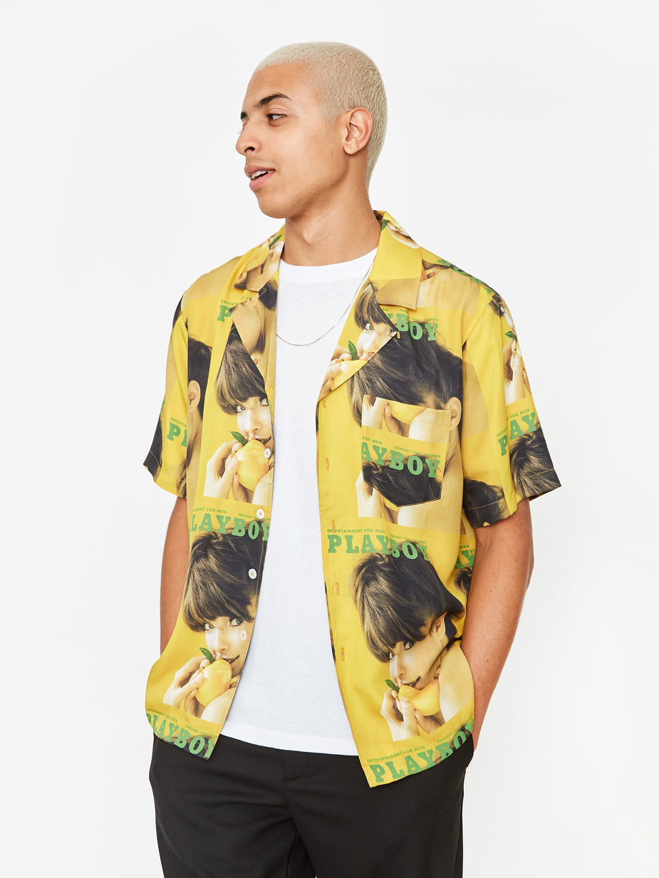Soulland Soulland Orson Playboy Shortsleeve Shirt - Yellow - Yellow