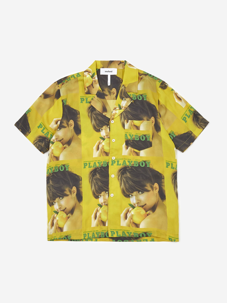 Soulland Soulland Orson Playboy Shortsleeve Shirt - Yellow - Yellow
