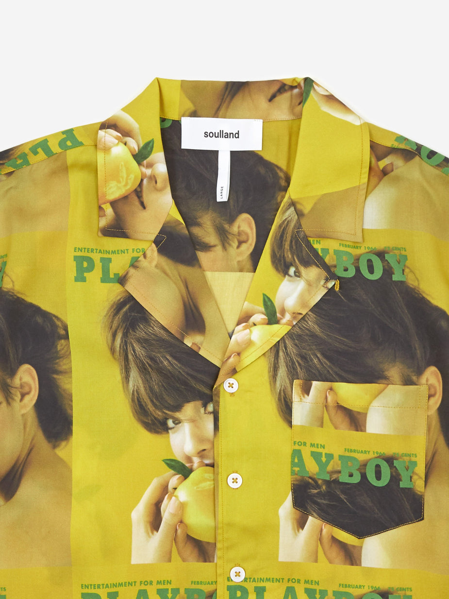 Soulland Soulland Orson Playboy Shortsleeve Shirt - Yellow - Yellow
