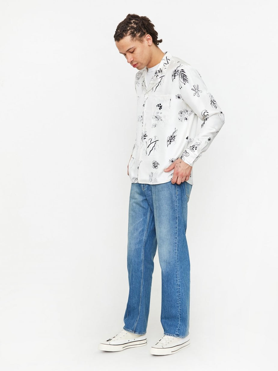Soulland Soulland Richman Silk Longsleeve Shirt - White Multi - White